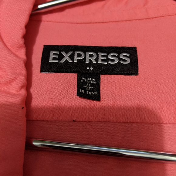 Express peach colored button down shirt small (S) - Picture 2 of 3